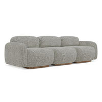 4-SITZER-SOFA Strukturstoff Stoff Beige - Beige/Braun, Holz/Textil (270/73/95cm) - Makamii