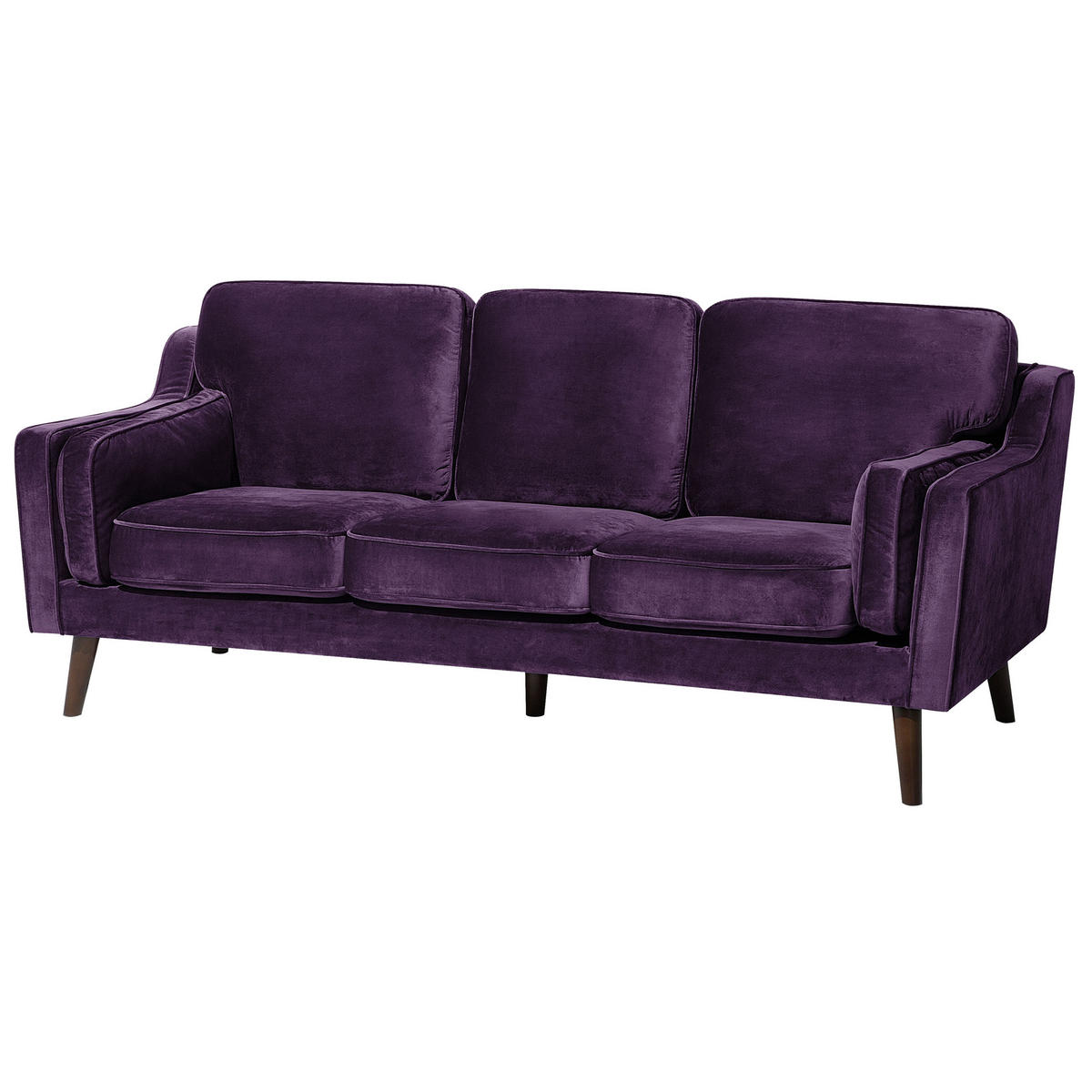 3-SITZER-SOFA Samtstoff Violett Lokka - Violett, Textil (204/85/83cm) - Beliani