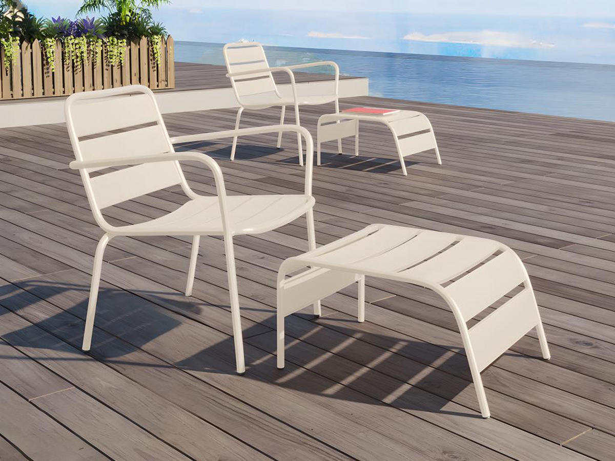 FUSSBANK - Metall - Beige - MIRMANDE von MYLIA - Beige, Metall (61.5/33/50cm) - Vente-Unique