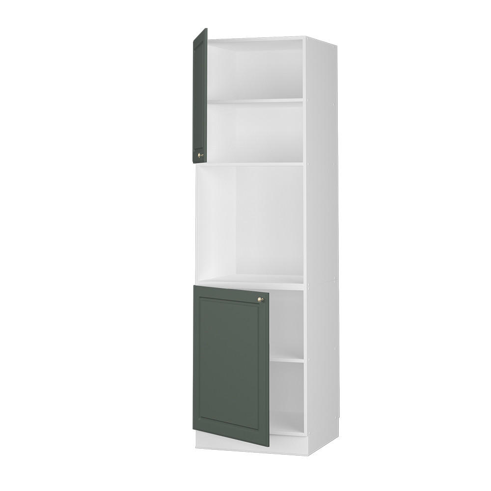 HERDUMBAUSCHRANK Fame-Line Grün-Gold Landhaus 60 cm offen - Weiß/Grün, Holzwerkstoff (60/206.8/58cm) - Vicco