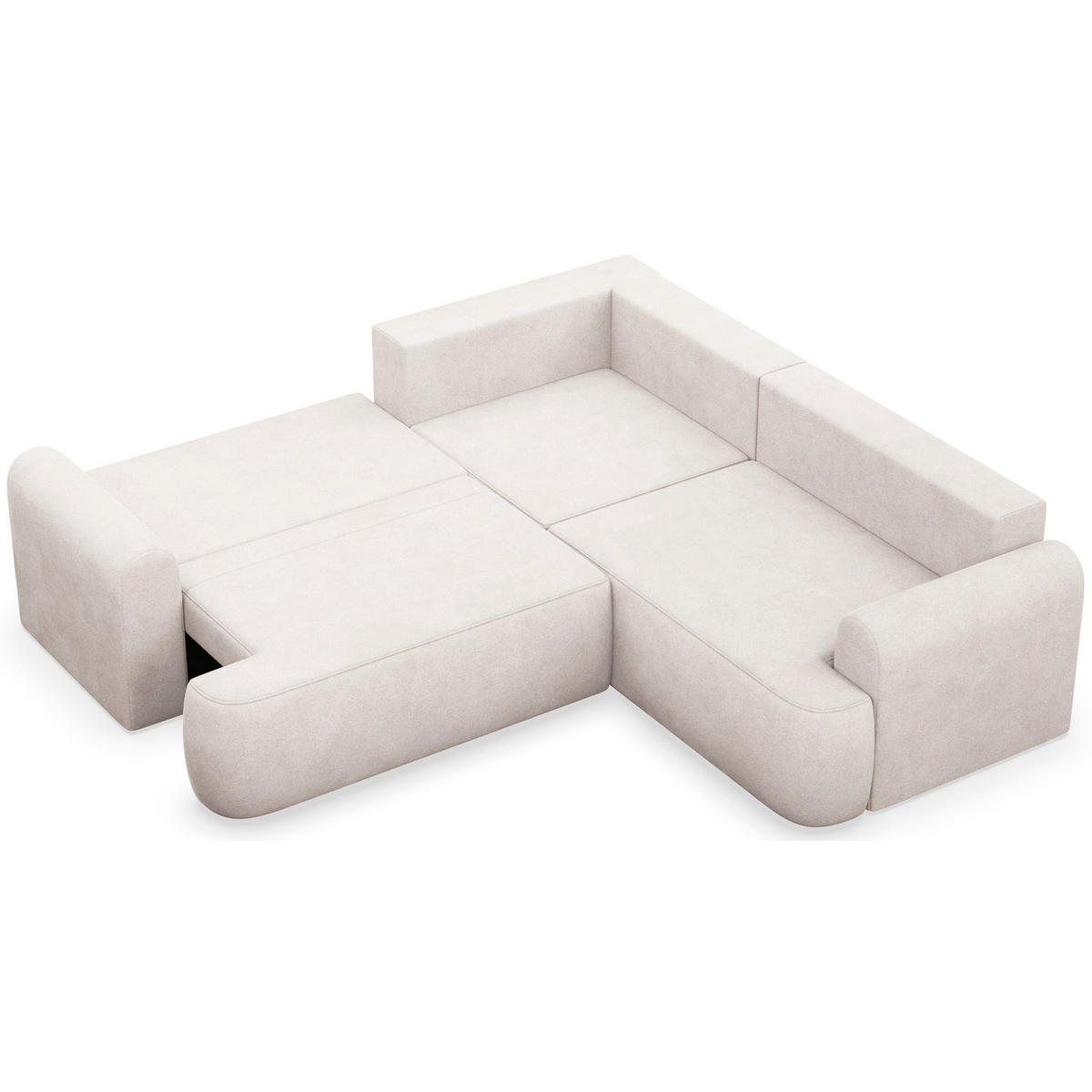 ROHOVÁ POHOVKA Ovo Černá látka univerzální s úložným prostorem - černá/ecru, textil/plast (245/245cm) - Selsey