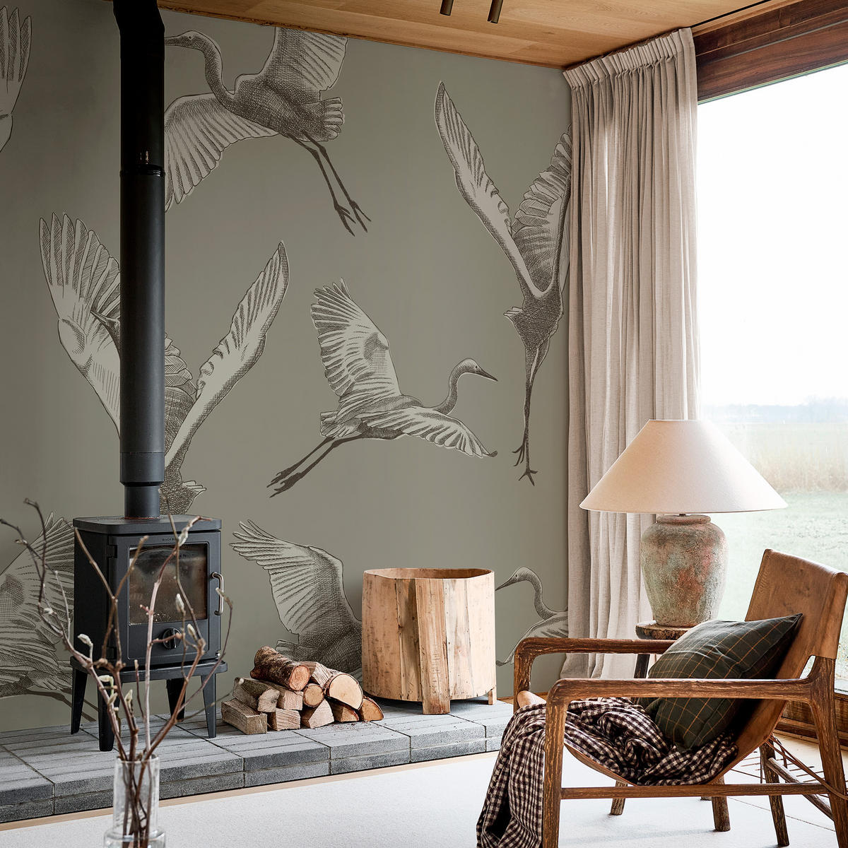 FOTOTAPETE Grafik Natur 280x300cm - Beige, Papier/Kunststoff (300/1cm) - Walldoctor