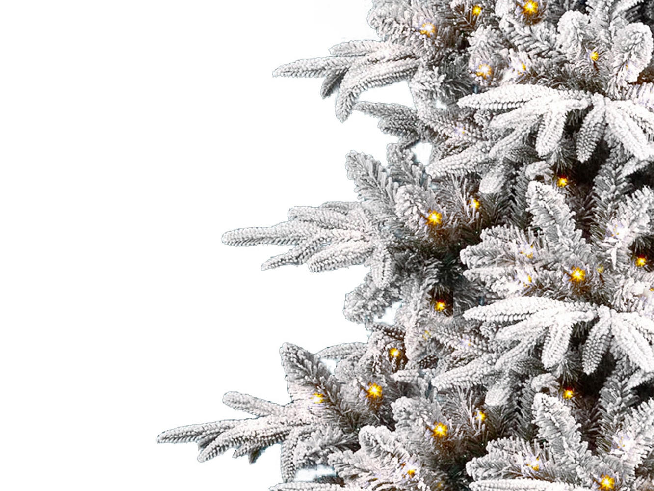 LAALU WEIHNACHTSBAUM künstlich DELUXE Tanne Anita 180 cm mit SMART LED LIGHTING mit Ständer - Weiß, Kunststoff (180cm) - LAALU