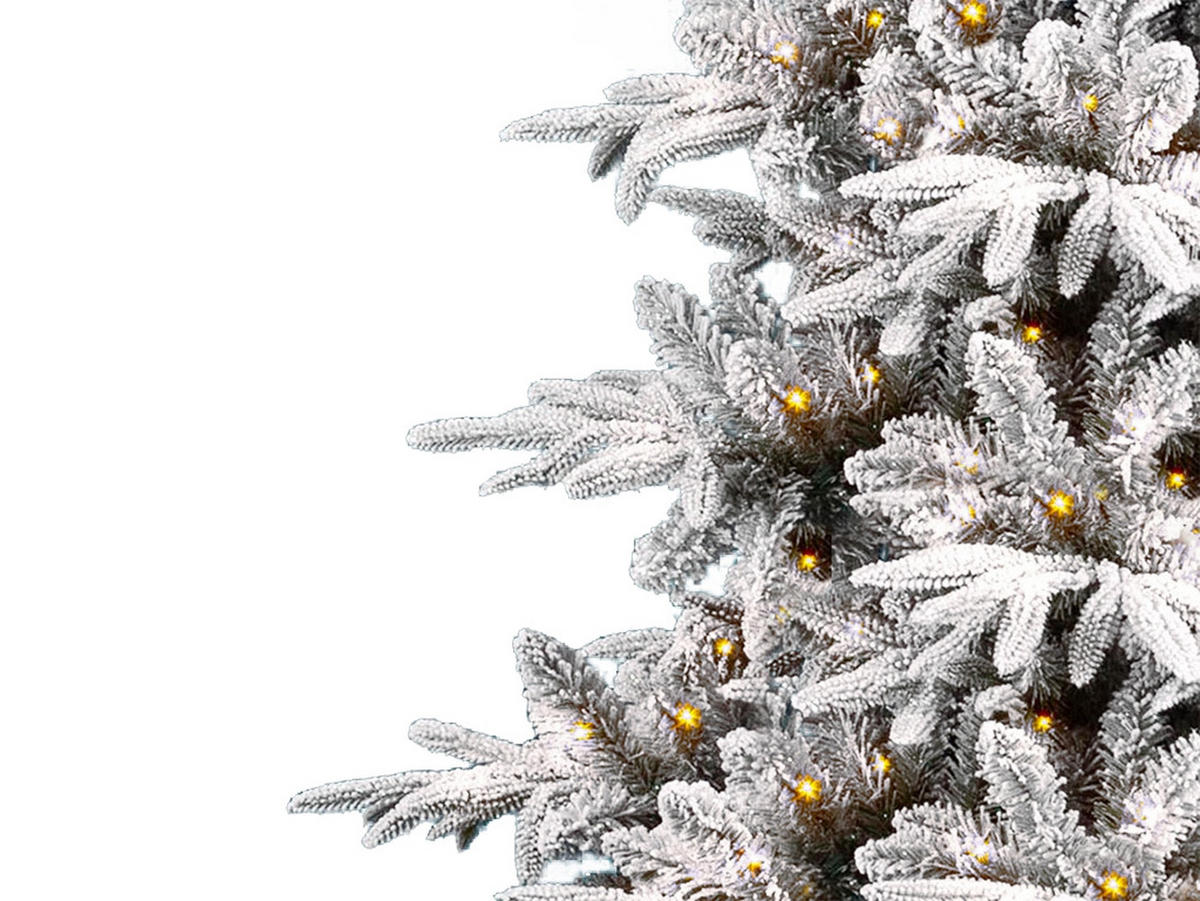 LAALU WEIHNACHTSBAUM künstlich DELUXE Tanne Anita 180 cm mit SMART LED LIGHTING mit Ständer - Weiß, Kunststoff (180cm) - LAALU