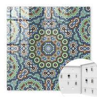 SCHLÜSSELBOX Weiß 30x30 cm – Türöffnung nach rechts - Farbenfrohes Mosaik - Blau, Metall (30/30/5cm) - TULUP