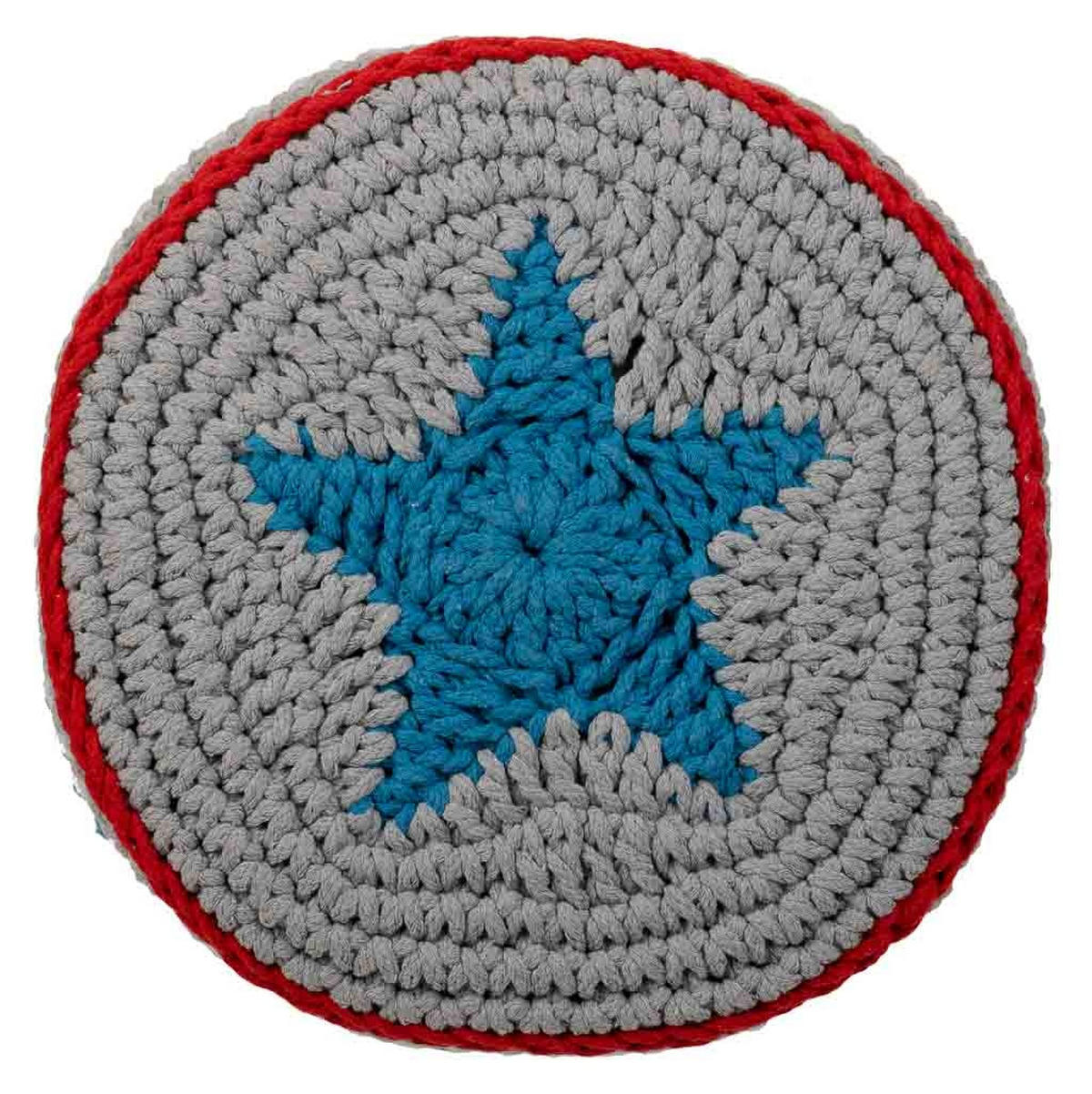 HOCKER aus Holz und Baumwolle, blau, 32x44cm - Multicolor, Holzwerkstoff (32/44/32cm) - Wanderlust