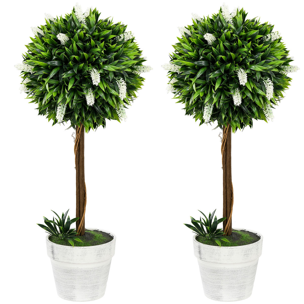 KÜNSTLICHE Pflanzen Weiß 14.5/14.5/60.0cm - Weiß, Kunststoff (60cm)