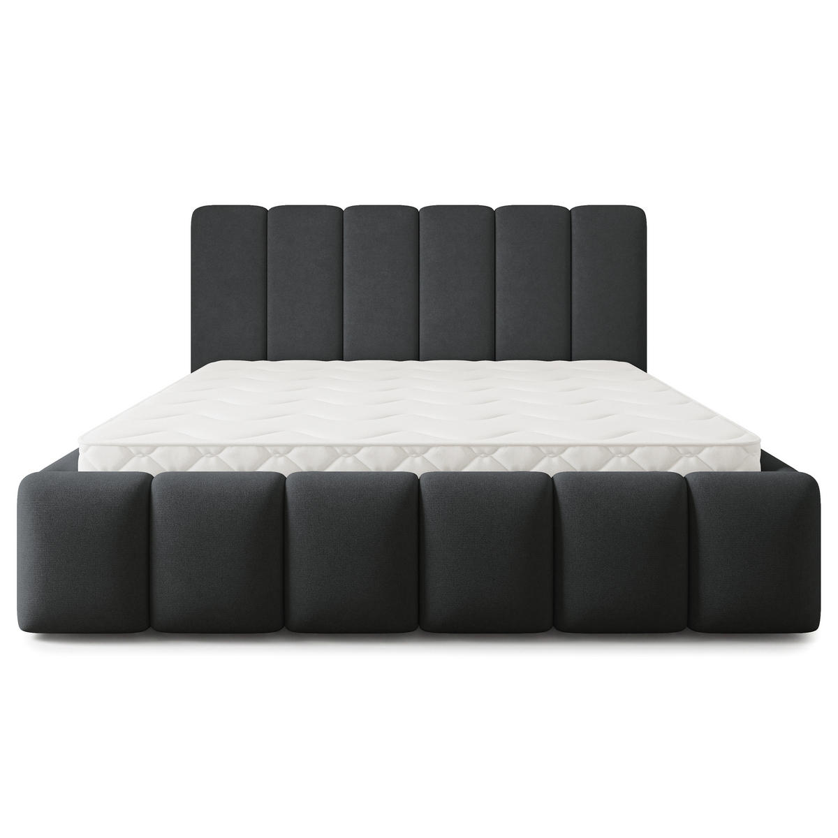 POLSTERBETT ATTORA SR 120x200 cm mit Bettkästen - Schwarz - Schwarz, Holz (120/200cm) - MASSENO