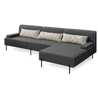 GARTENSOFA BORNEO S Wetterfest 300x170x86 cm, Rechts, Solide Konstruktion, HR-Schaumfüllung, Wetterfeste Bezugstoff, Dunkelgrau - Dunkelgrau, Holz/Metall (300/86/170cm) - Trada