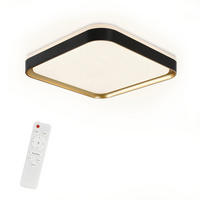 LED stropní světlo Zara 40/40/7 cm - černá, plast (40/40/7cm) - Nettlife