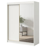 SCHWEBETÜRENSCHRANK mit Spiegel Fiore 2D1L 150 Weiß/Gold - Goldfarben/Weiß, Holzwerkstoff/Metall (150/200/60cm) - mzm24