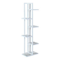 PFLANZENREGAL Tohmajärvi - Weiß Hochglanz, Holzwerkstoff/Metall (34/120/21cm) - [en.casa]