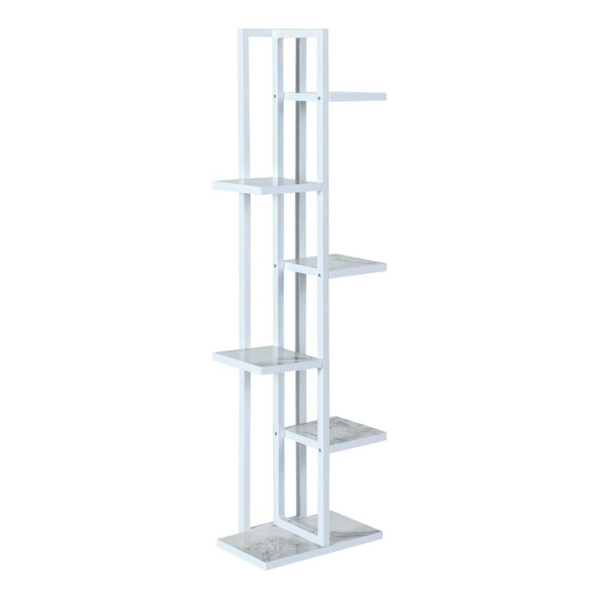 PFLANZENREGAL Tohmajärvi - Weiß Hochglanz, Holzwerkstoff/Metall (34/120/21cm) - [en.casa]