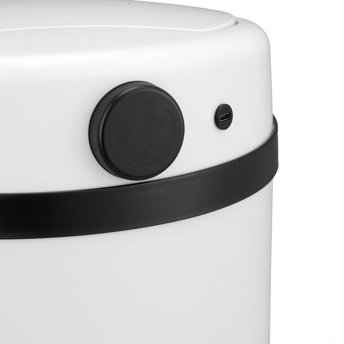 MÜLLEIMER rund 50L weiß mit Sensor - Weiß, Metall (31/77/31cm) - Juskys