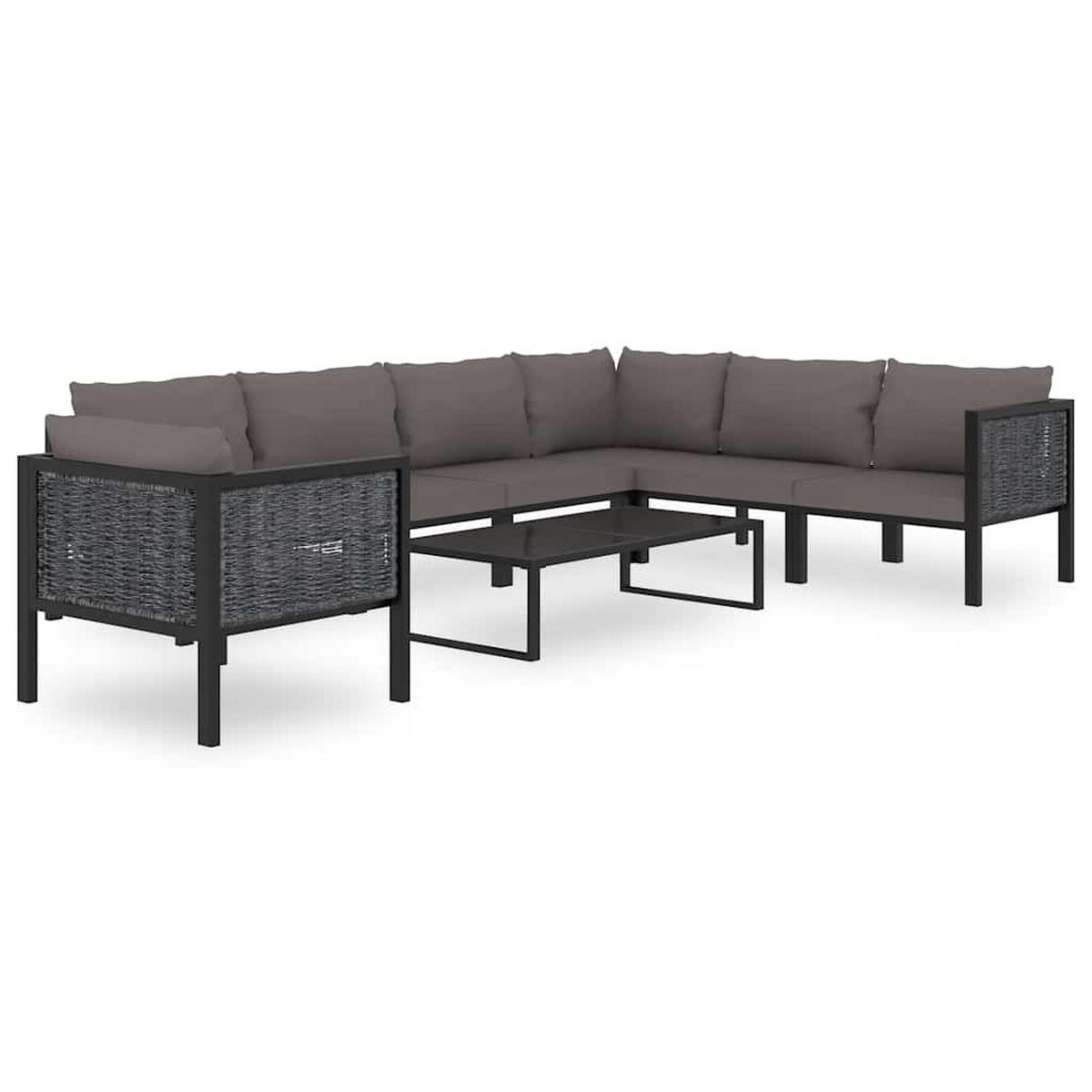 SOFA-ECKELEMENT Mit Linker Armlehne Poly Rattan Anthrazit - Anthrazit, Kunststoff (68/64/68cm) - vidaXL