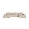 WOHNLANDSCHAFT Lome U mit Schlaffunktion, Beige - Beige, Textil (386/70/185cm) - Fedve