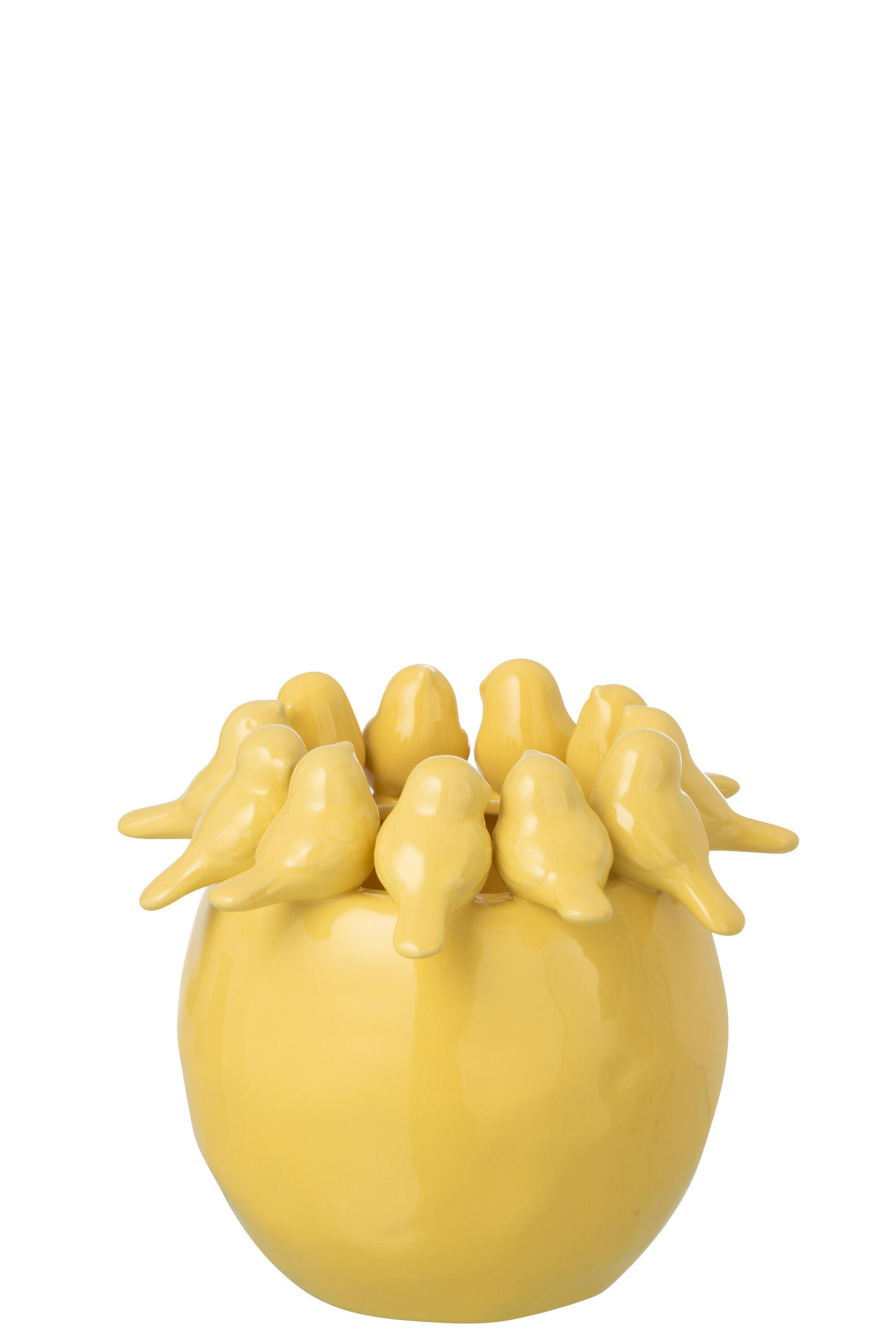 VASE VÖGEL Gelb - Gelb, Keramik (19cm) - J-Line
