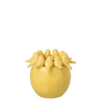 VASE VÖGEL Gelb - Gelb, Keramik (19cm) - J-Line