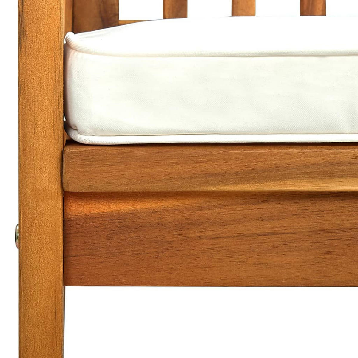 GARTENBANK Mit Kissen 147 Cm Massivholz Akazie - Creme/Braun, Holz/Textil (147/90/64cm) - vidaXL