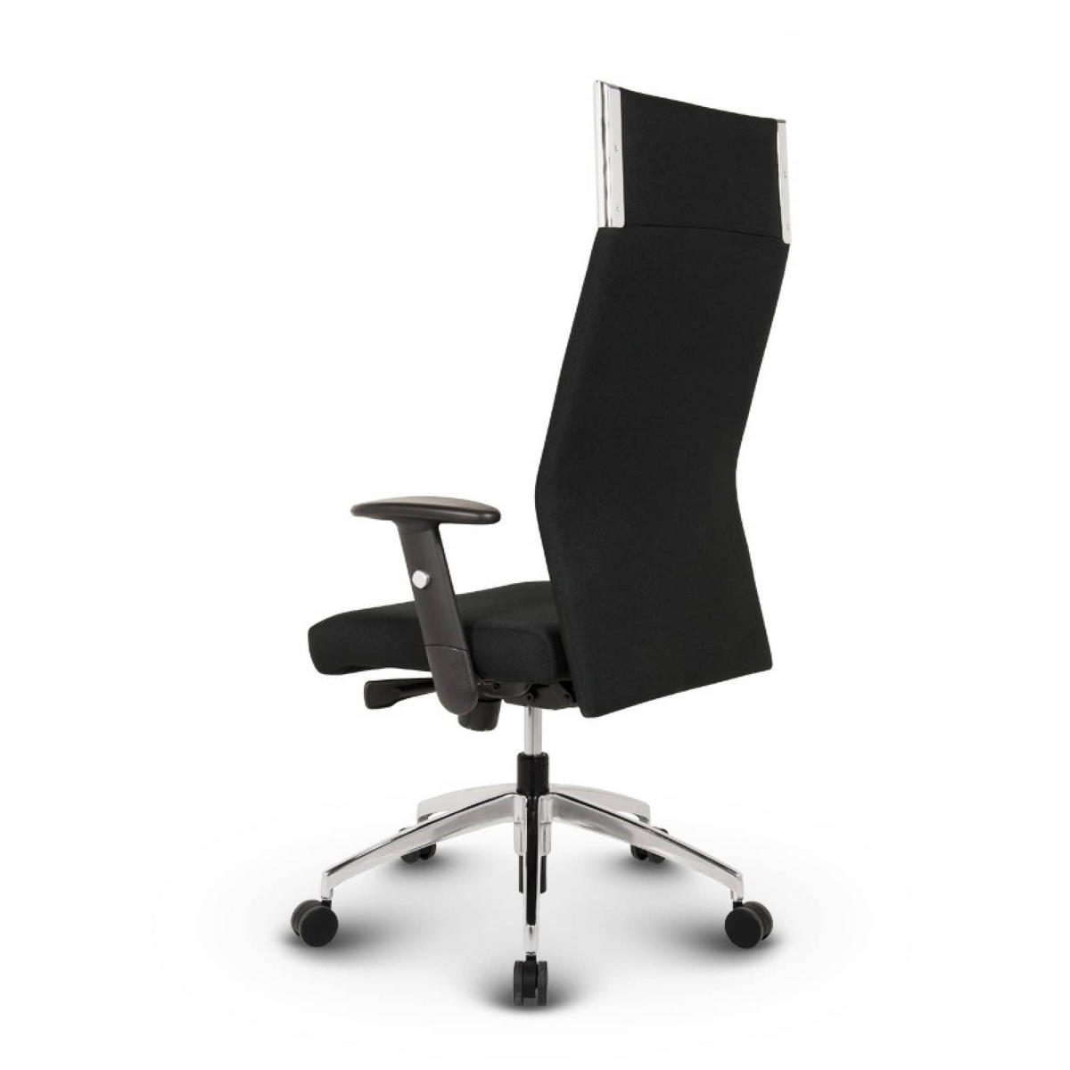 CHEFSESSEL Black-Line Stoff Schwarz - ergonomisch, 150 kg belastbar, Sitzhöhe 42-54cm - Schwarz, Kunststoff/Textil (68/115/60cm) - Versee