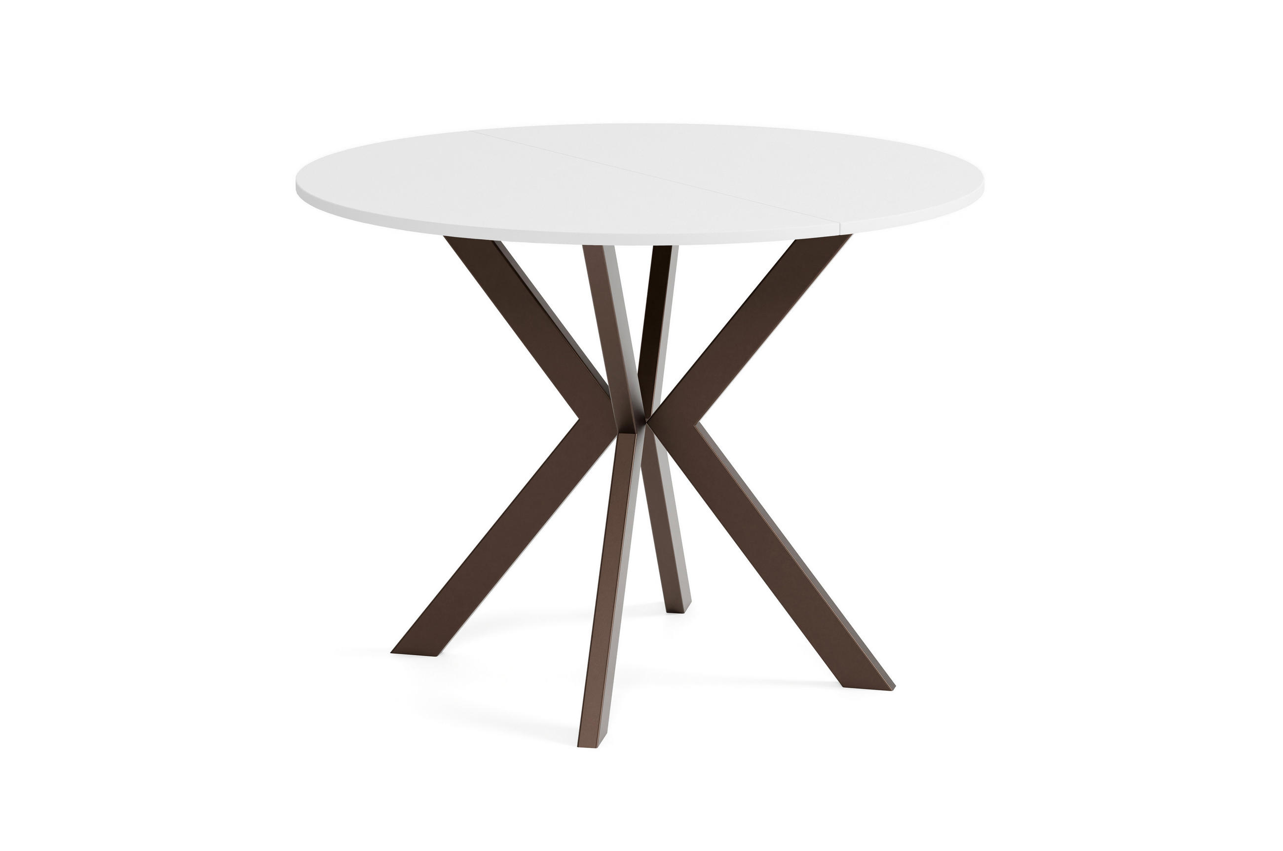 ESSTISCH EVO - Weiß/Braun, Holzwerkstoff/Metall (90/90/76cm) - Meblini