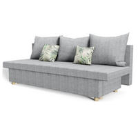 SCHLAFSOFA ANTA, Sofa mit Schlaffunktion und Bettkasten, Farbe: Grau, Veloursstoff - Grau, Textil (194/68/75cm) - Sepro Meble