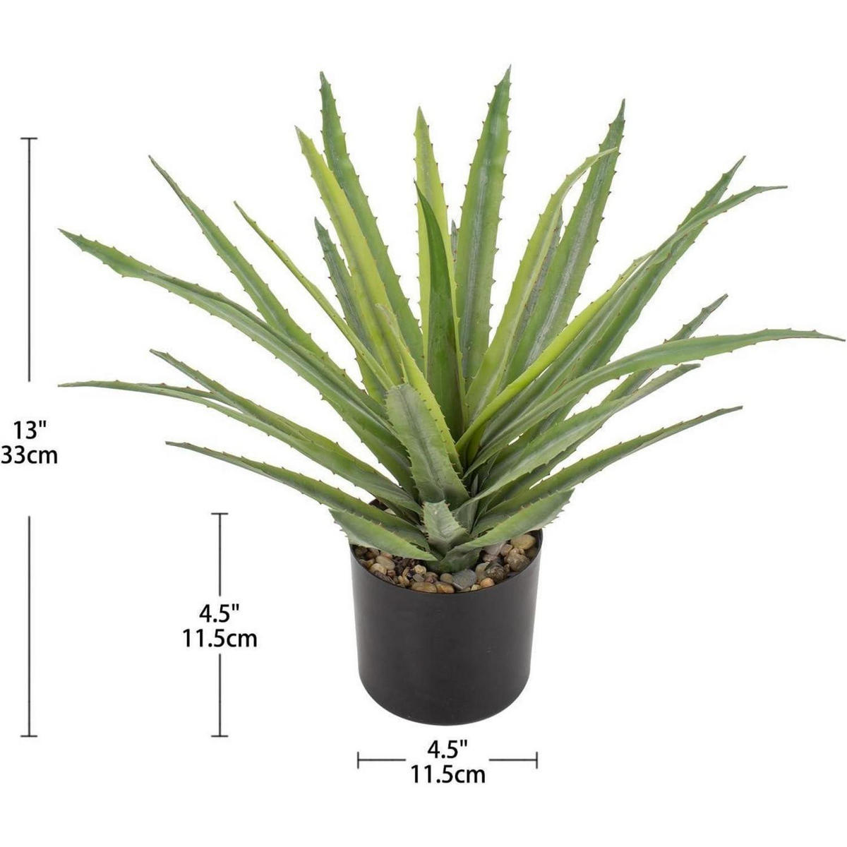 KUNSTPFLANZE Agave 33 cm Grün - Grün, Kunststoff (43cm)
