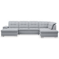 WOHNLANDSCHAFT Jamaal Hellgrau linksseitig - Hellgrau/Schwarz, Textil (330/106/212cm) - Selsey