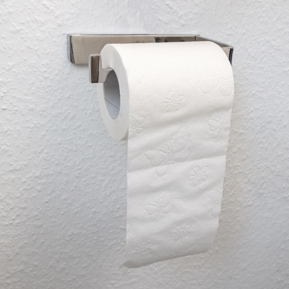 TOILETTENPAPIERHALTER ohne Ablage - Silberfarben, Metall (12/12/15cm) - Intirilife