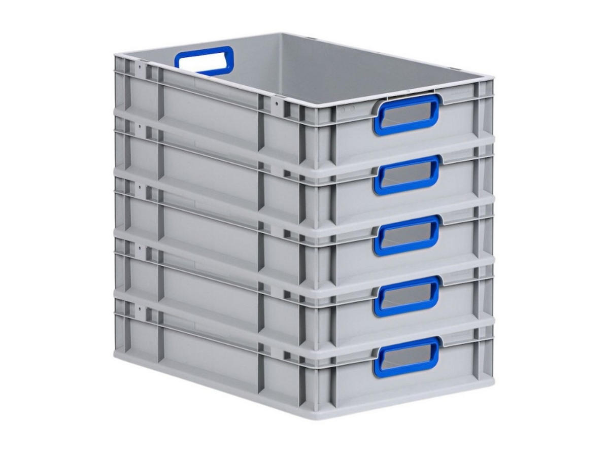 EUROBOX 5x Nextgen Color 12x40x60cm 23 Liter Griffe Blau Offen - Blau, Kunststoff (40/12/60cm) - PROREGAL