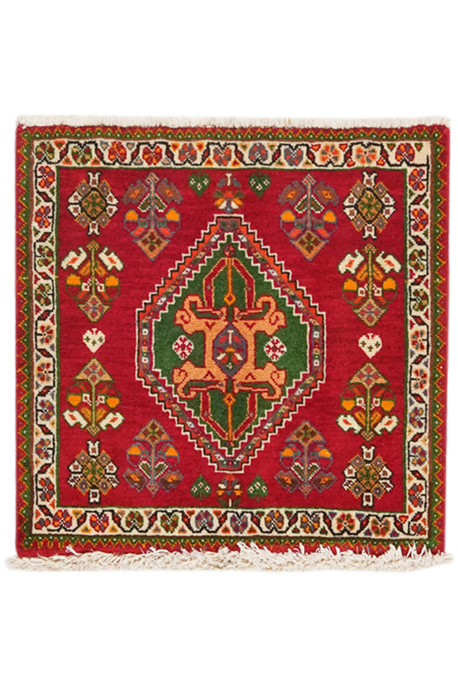 TEPPICH Gashgai Rot 50/50 cm Schurwolle - Rot, Textil (50/50cm) - Looma