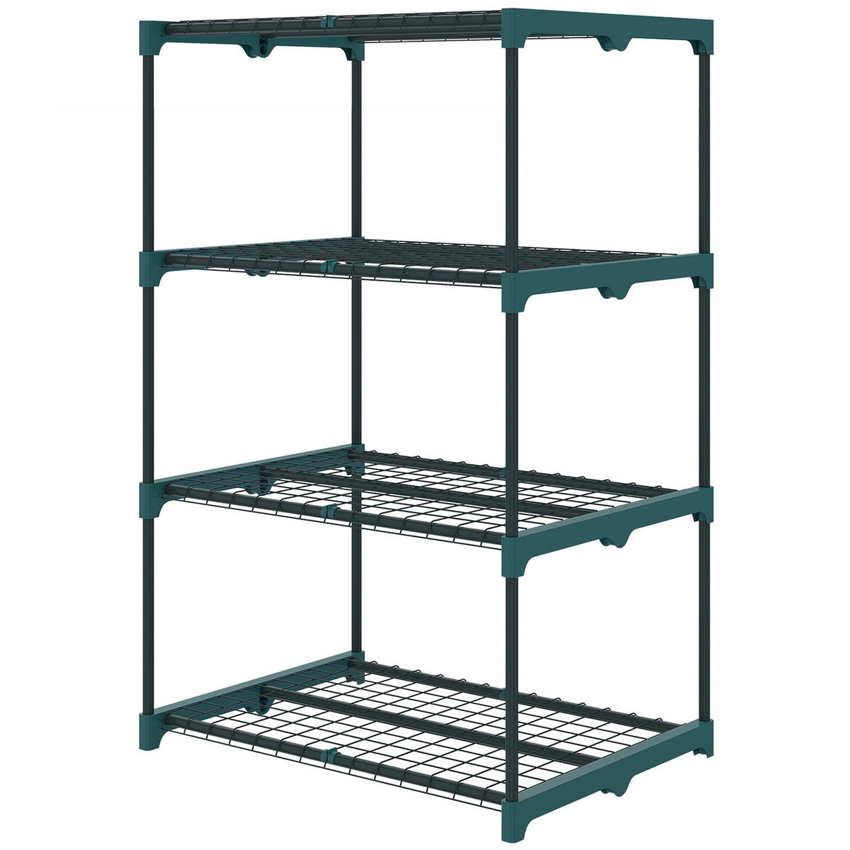 PFLANZENSTÄNDER DE-05376 4 Etagen, Stahl Dunkelgrün - Dunkelgrün, Metall (67/49/105cm) - ComfortXL