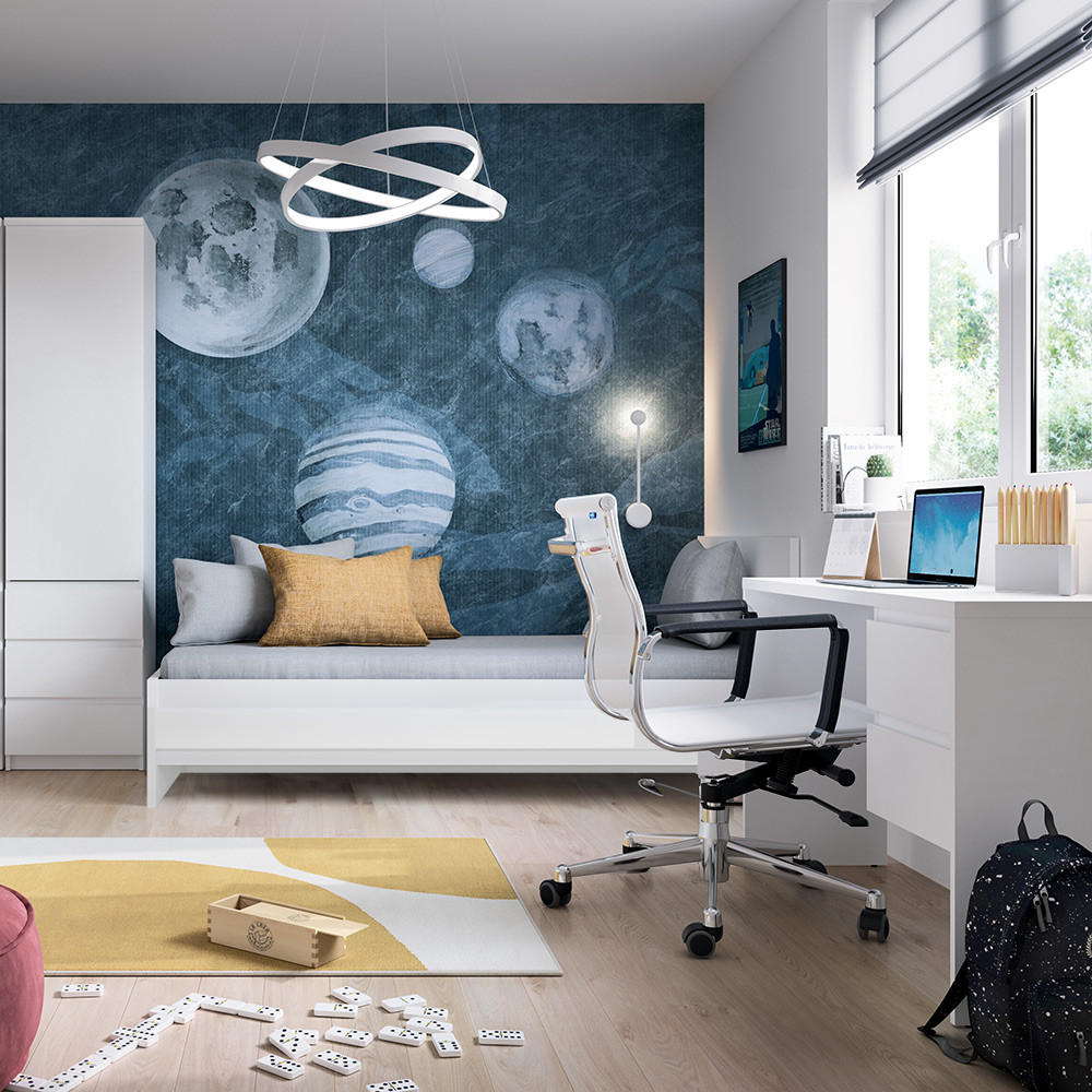 JUGENDZIMMER-SET 3-TLG. Fortaleza-48 - Weiß, Holzwerkstoff (257/200/206cm) - Lomado