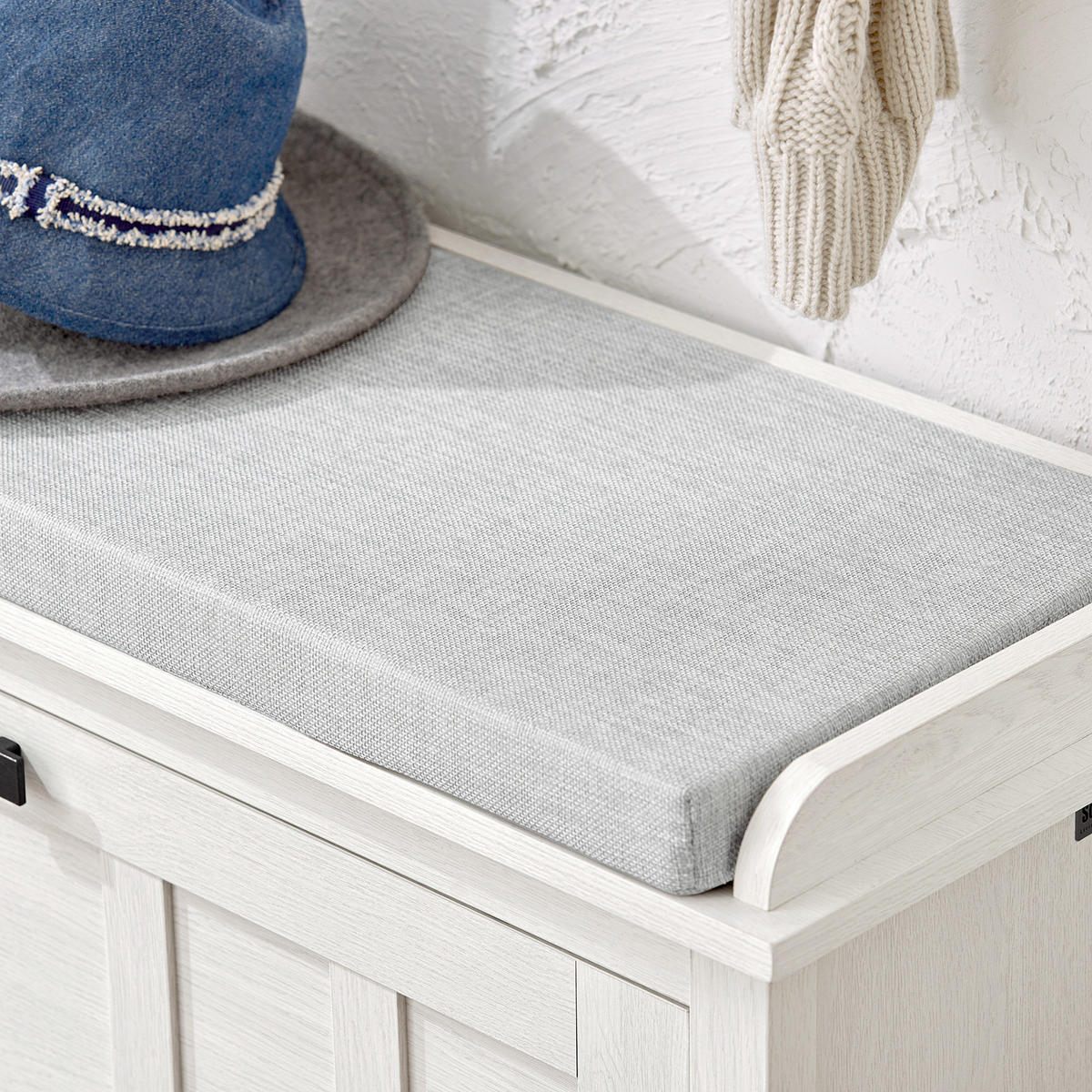 SCHUHBANK Weiß - Weiß, Holzwerkstoff (80/50/30cm) - SoBuy
