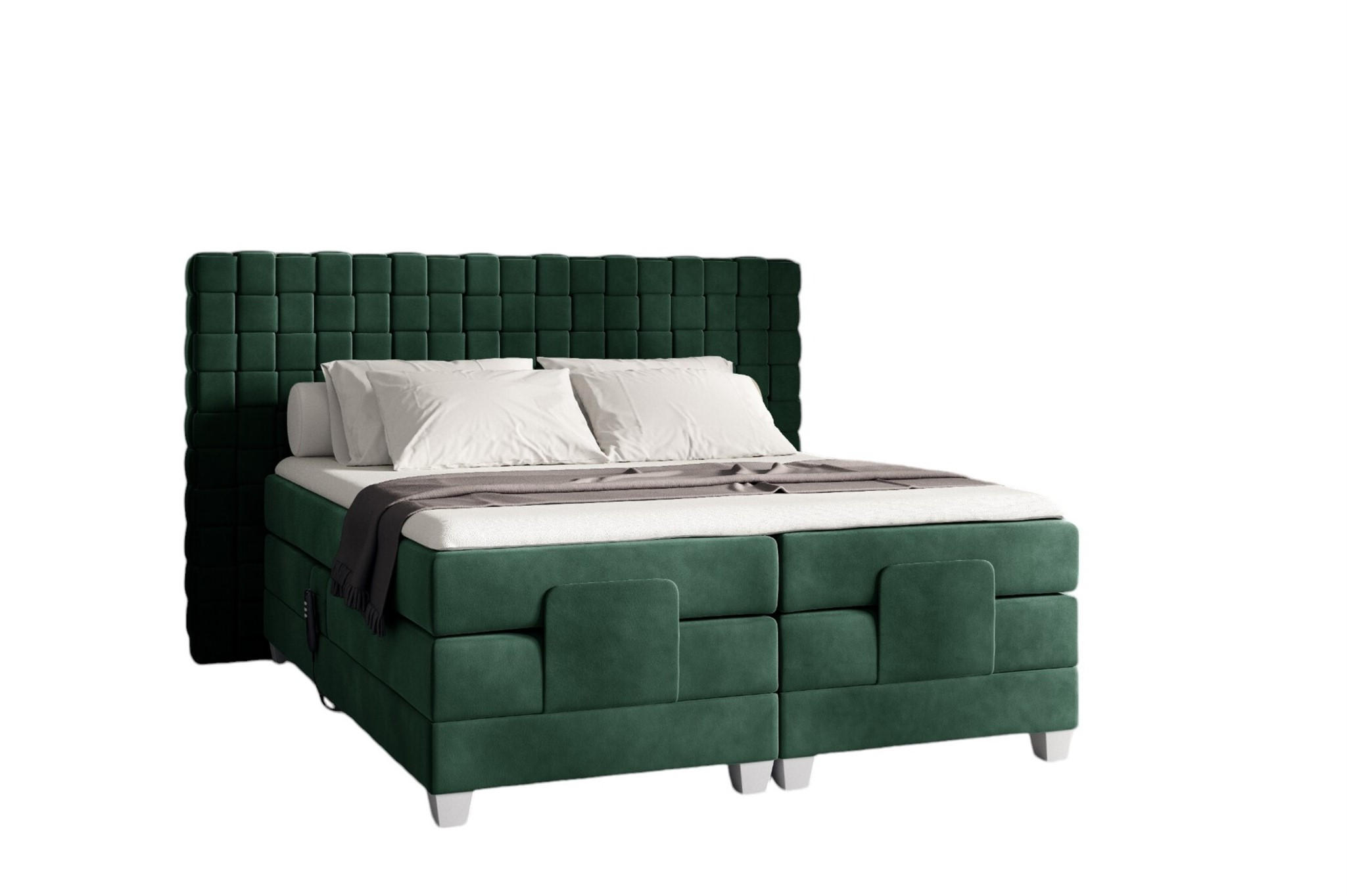 BOXSPRINGBETT Elektrisch Vidal - Grün, Holzwerkstoff/Textil (140/200cm) - Fun Möbel