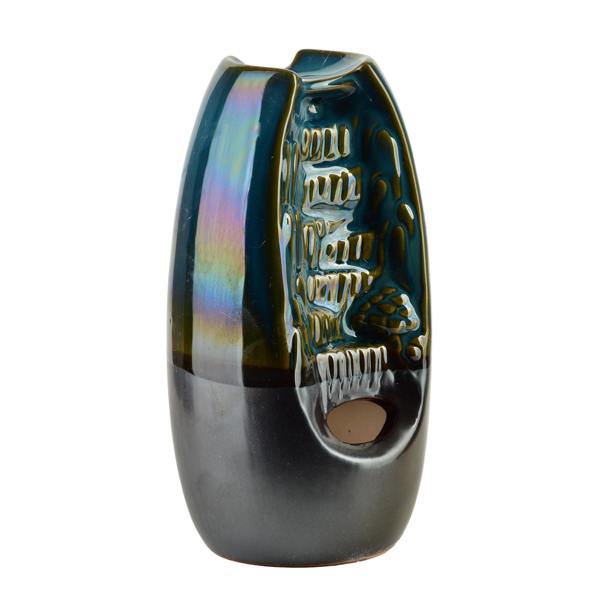 RÄUCHERKEGELHALTER Backflow blau 8/8/17 cm Keramik - Blaugrau, Keramik (8/17/8cm) - Mondex