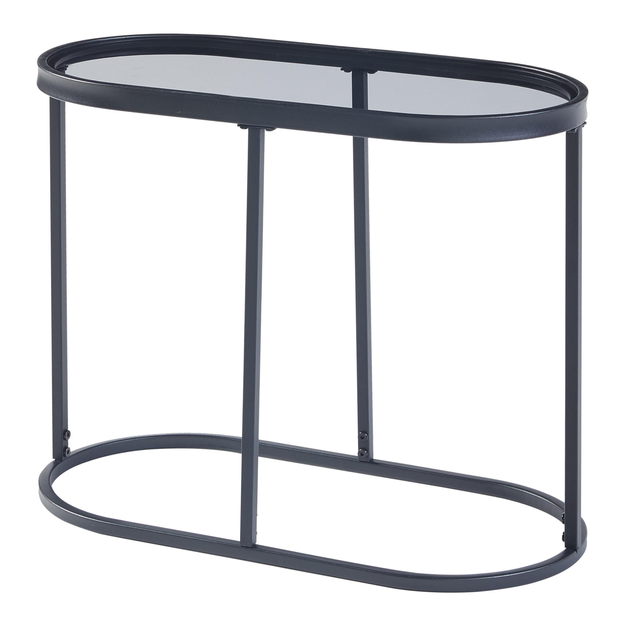BEISTELLTISCH Luleå - Schwarz, Glas/Metall (27.5/55/45cm) - [en.casa]