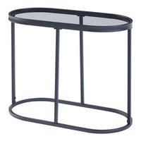 BEISTELLTISCH Luleå - Schwarz, Glas/Metall (27.5/55/45cm) - [en.casa]