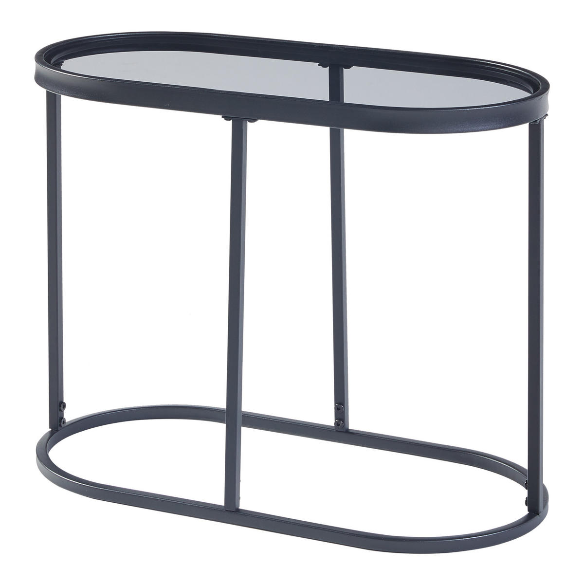 BEISTELLTISCH Luleå - Schwarz, Glas/Metall (27.5/55/45cm) - [en.casa]