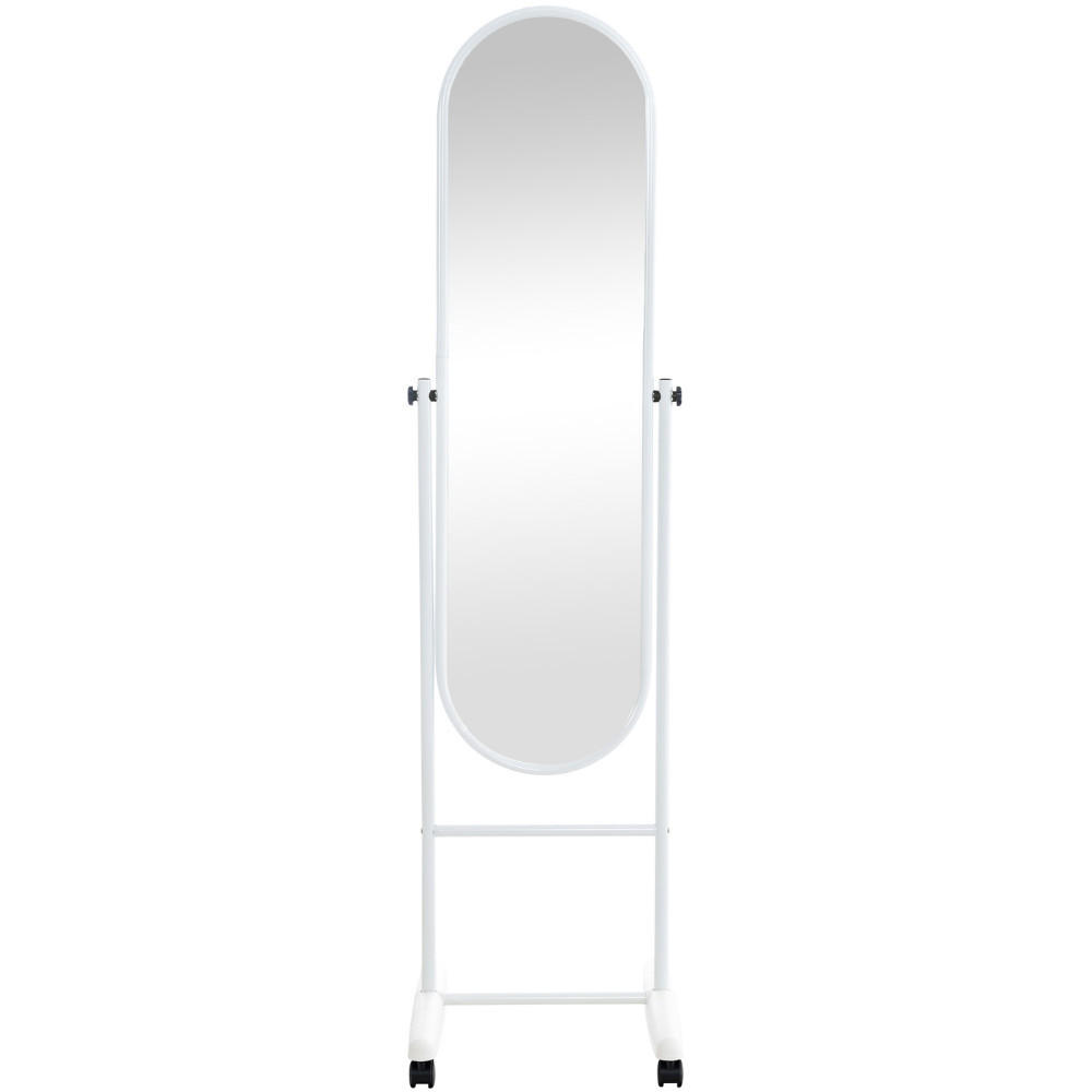 STANDSPIEGEL Milano Metall Weiß Mobiler Ganzkörperspiegel - Weiß, Metall (40/155/42cm) - DELUKE