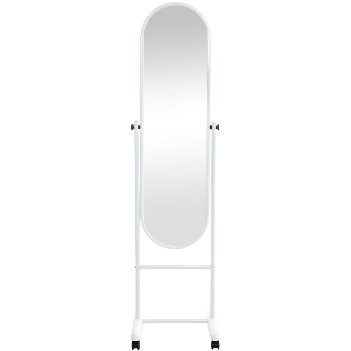 STANDSPIEGEL Milano Metall Weiß Mobiler Ganzkörperspiegel - Weiß, Metall (40/155/42cm) - DELUKE