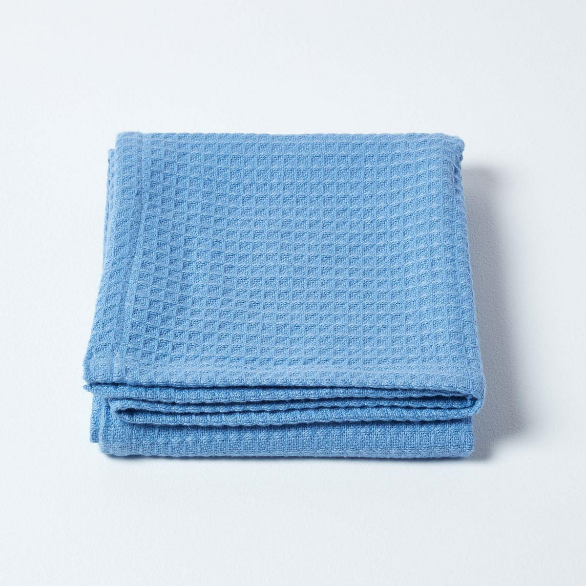BABYDECKE Waffelpiqué 125/150 cm, Bio-Baumwolle - Blau, Textil (125/150cm) - Homescapes