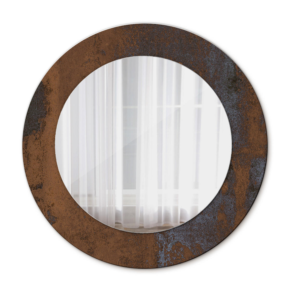 SPIEGEL Ø50 cm Rund mit Aufdruck - Braun, Glas (50/50/0.4cm) - TULUP