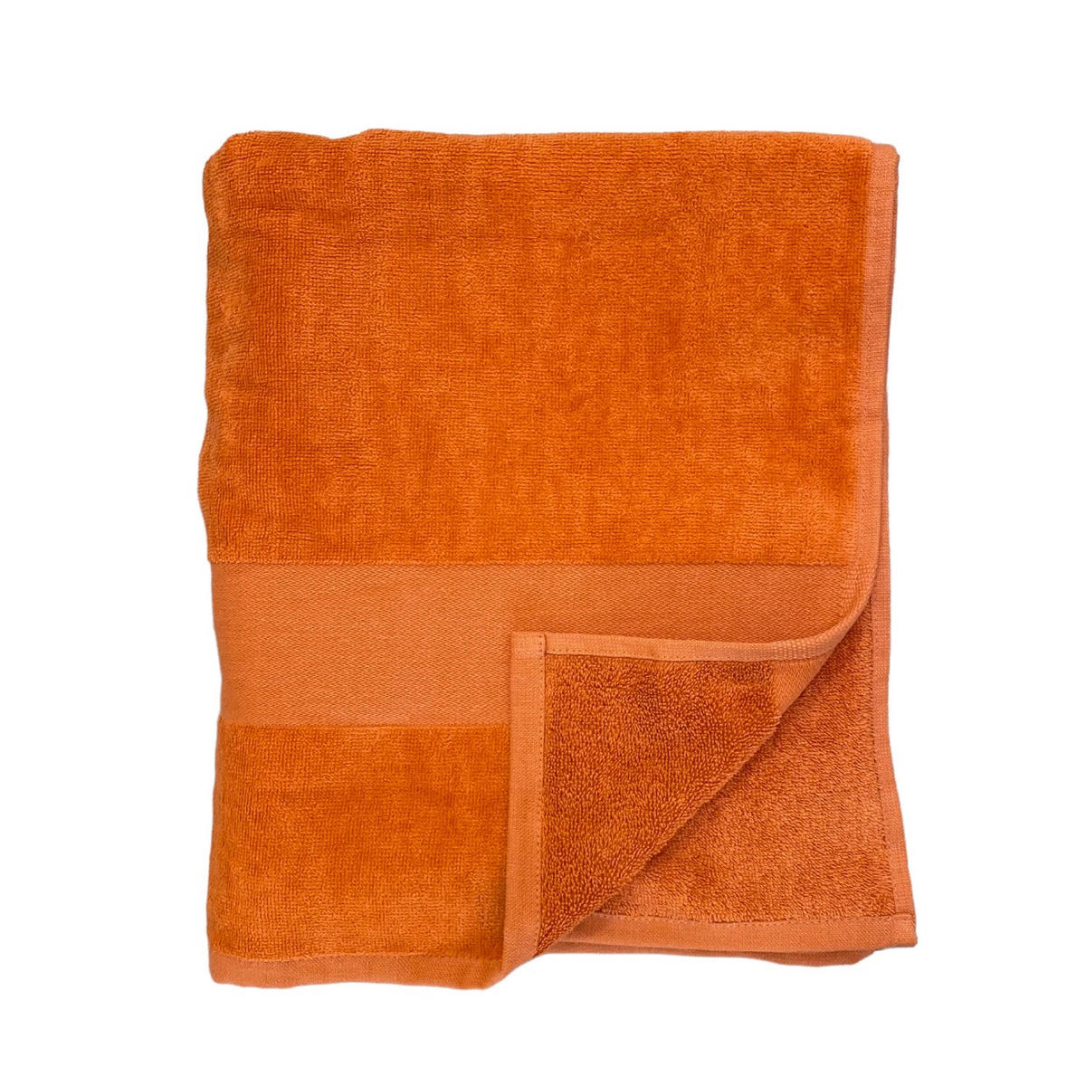 BADETUCH Velours uni Classy Orange 90x180 500g/m² - Orange, Textil (90/180cm) - LE COMPTOIR DE LA PLAGE