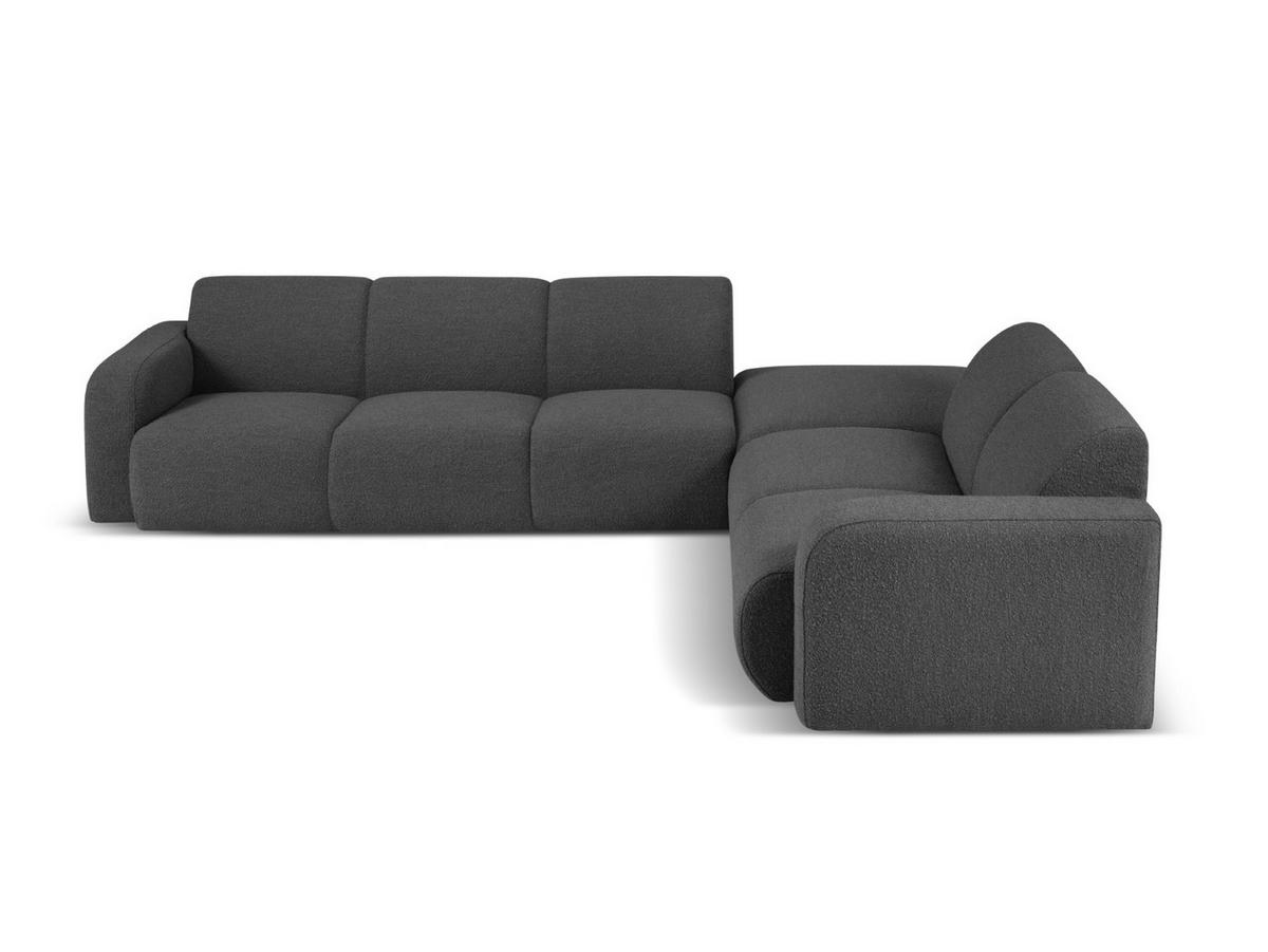 ECKSOFA rechts Molino aus Boucle dunkelgrau 6 Sitzplätze - Dunkelgrau, Textil (250/315cm) - Micadoni