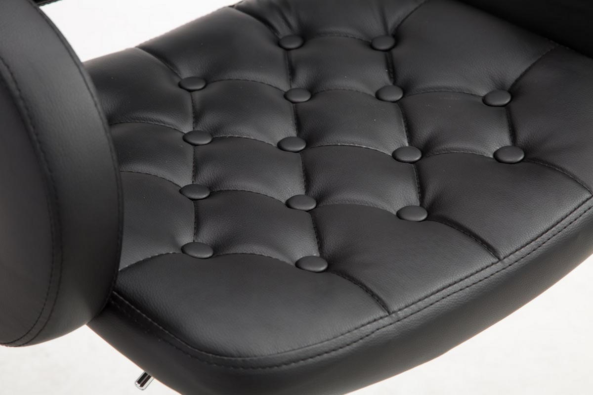 BARHOCKER Dubai, Gestell Metall in Chromoptik, Kunstleder schwarz, - Chromfarben/Schwarz, Kunststoff/Textil (52/100/55cm) - TPFLiving