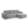 ECKSOFA L Form Cedria Hellgrau 287/145/85 cm mit Schlaffunktion - Hellgrau/Schwarz, Kunststoff/Textil (287/145cm) - AX Living