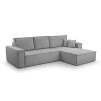 ECKSOFA L Form Cedria Hellgrau 287/145/85 cm mit Schlaffunktion - Hellgrau/Schwarz, Kunststoff/Textil (287/145cm) - AX Living