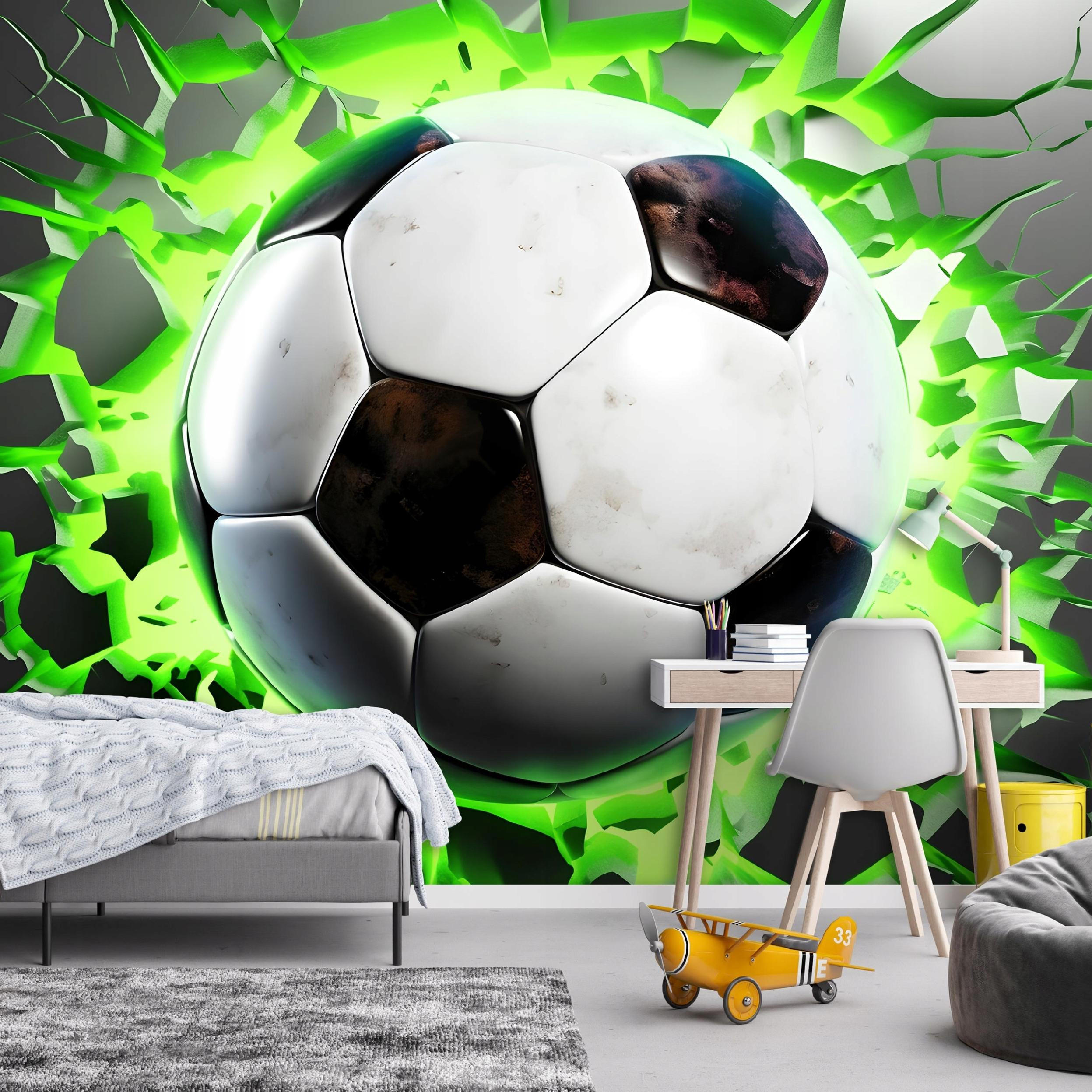 FOTOTAPETE Fußball Kinderzimmer Vliestapete Tapete 350x250 - Multicolor, Papier (350/250cm) - Wallarena
