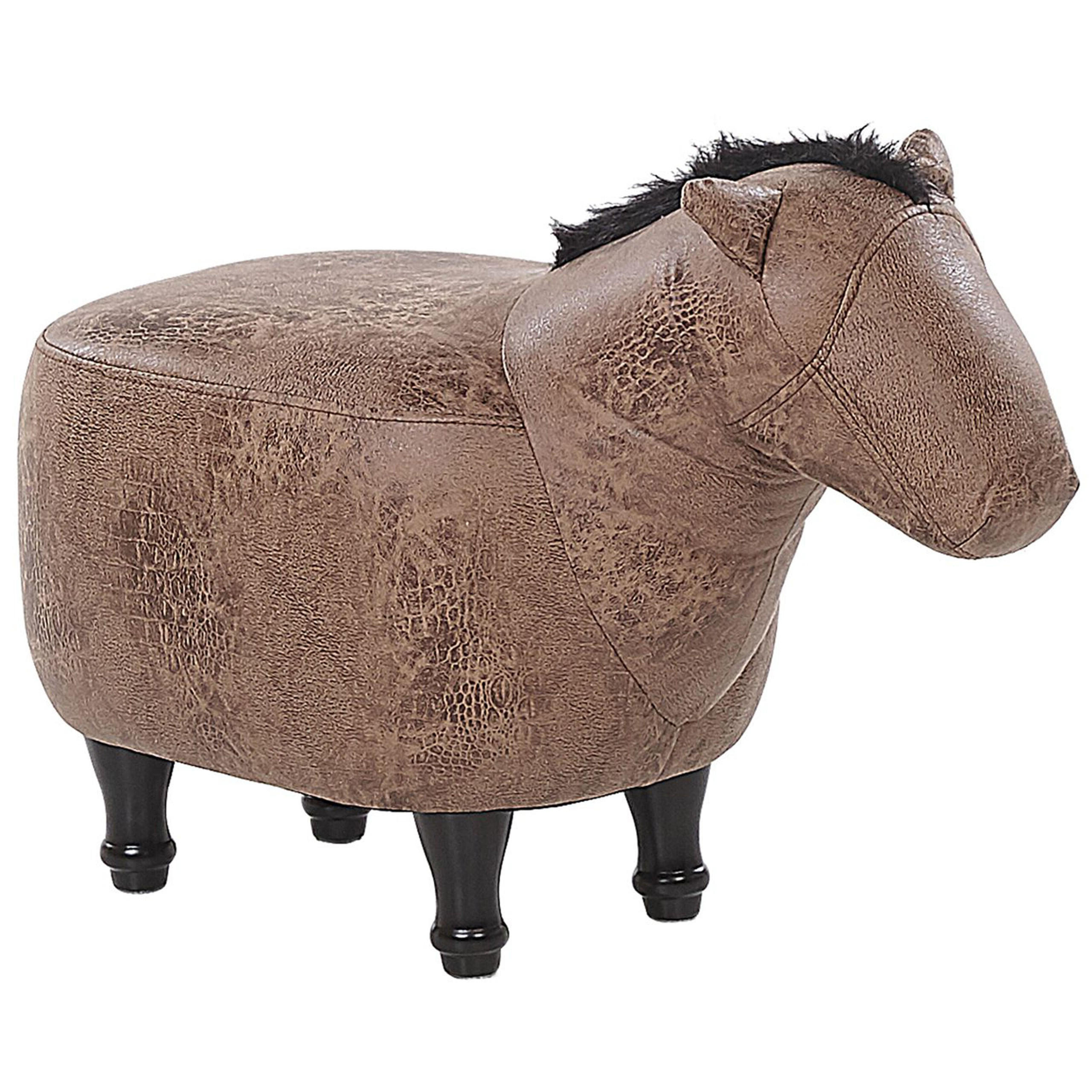 TIERHOCKER Horse 64/33/50 cm - Braun, Kunststoff/Textil (33/50/64cm) - Beliani